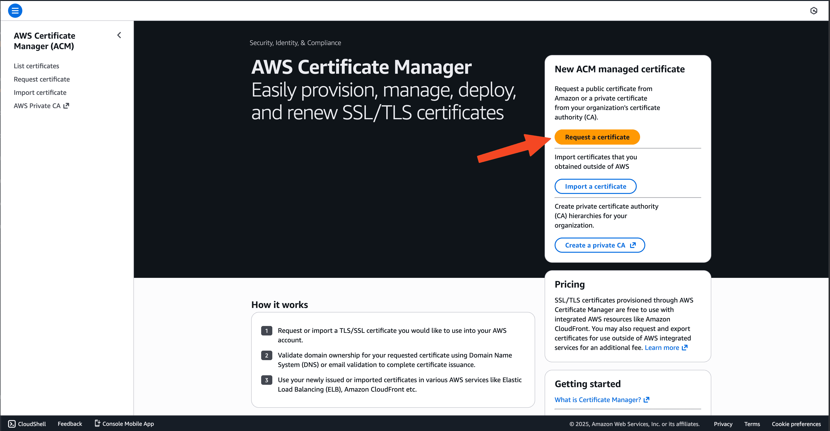 requesting a new SSL certificate