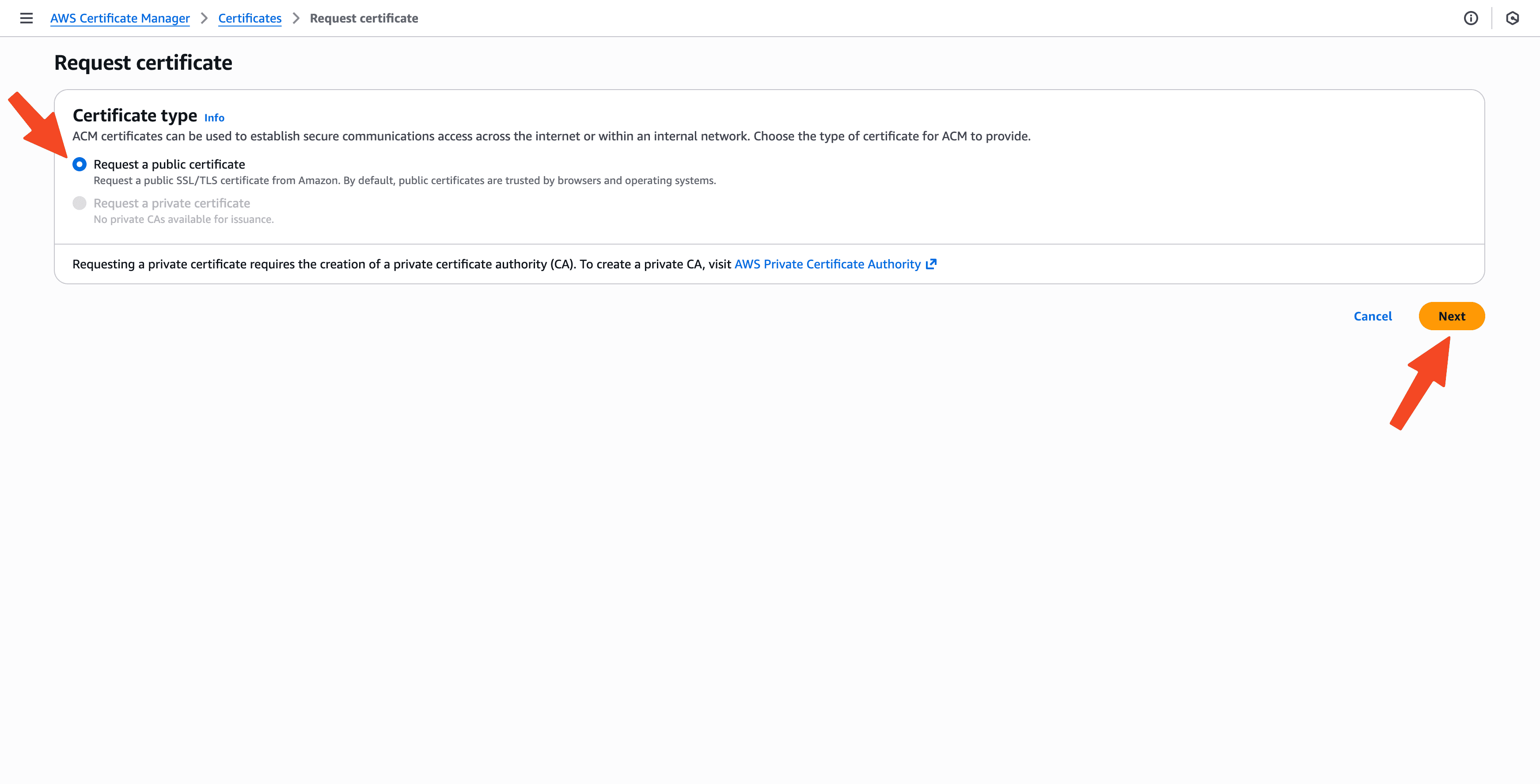 requesting a new SSL certificate